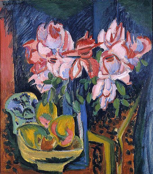 Ernst Ludwig Kirchner Pink Roses Germany oil painting art